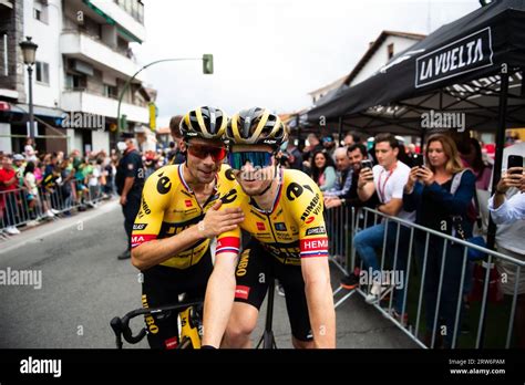 Primoz Roglic Jumbo Visma And Jan Tratnik Jumbo Visma Seen At The