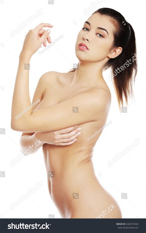 Side View Nude Woman Posing Camera Stock Photo Shutterstock