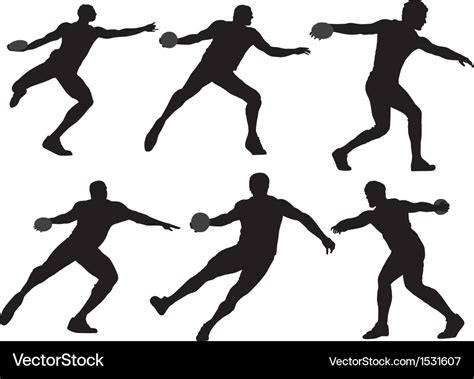 Discus Throw Silhouette Royalty Free Vector Image