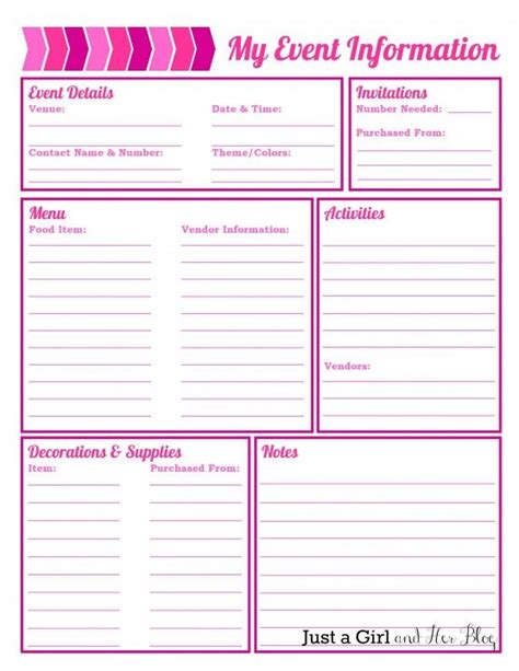 Printable Party Planning Checklist