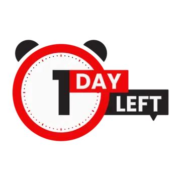 1 Day Left Countdown Banner Vector Countdown 1 Day Day Left Clipart