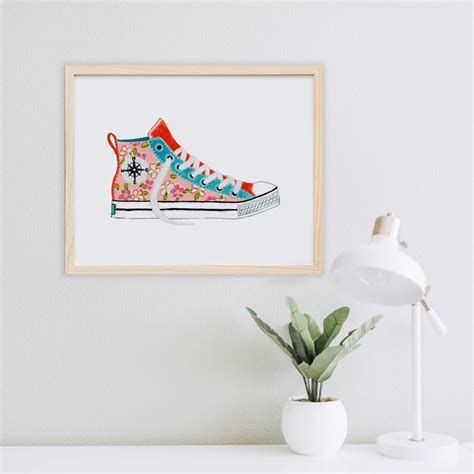 Sneaker Shoe Art Print Shoes Wall Decor Tween Teen Girls Room Etsy