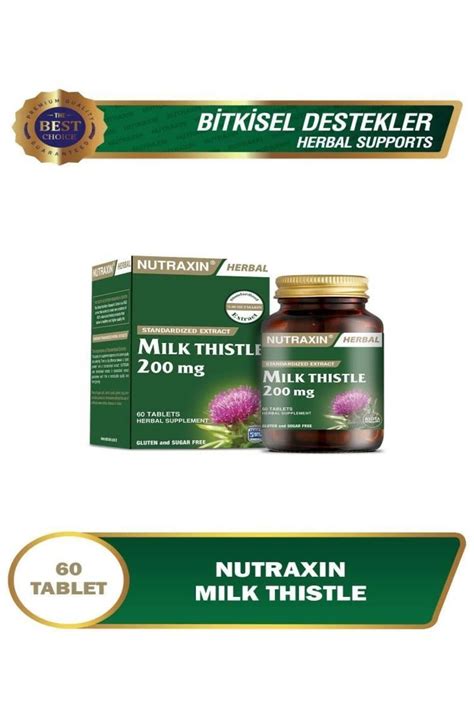 Nutraxin Milk Thistle 200 mg Deve Dikeni Tohumu Ekstresi İçeren Takviye