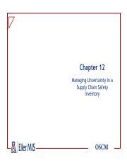 OSCM 477 577 Chapter 12 Managing Uncertainty In Inventories Pdf