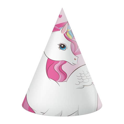 Partyhatt Unicorn Regnbåge 16cm 6 pack Festfabriken se