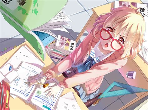 Kyoukai No Kanata Anime Girls Kuriyama Mirai Short Hair Pink Hair Women