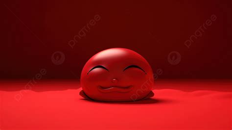 Latar Belakangrendering 3d Latar Belakang Merah Dari Emoji Tidur Senyum Kartun Tersenyum