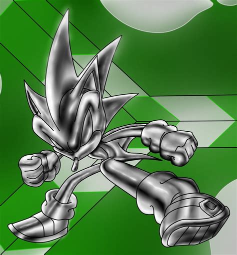 A Drawing Of A Silver Sonic The Hedgehog