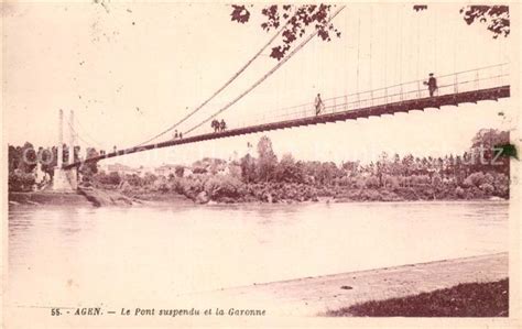 Postkarte Carte Postale 13682500 Agen Lot Et Garonne Pont Suspendu Et