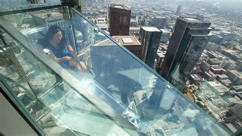 Braving The Glass Skyslide At The Us Bank Towers Skyspace