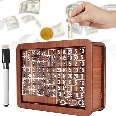 Cash Vault Wooden Savings Box Wooden Cash Saver Money Box Cash Saver