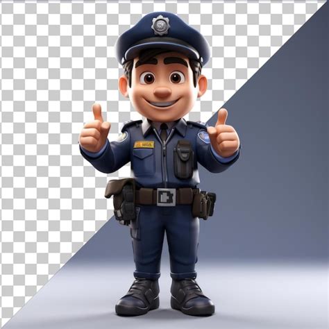 Premium PSD Transparent Background With Isolated 3d Police Officer