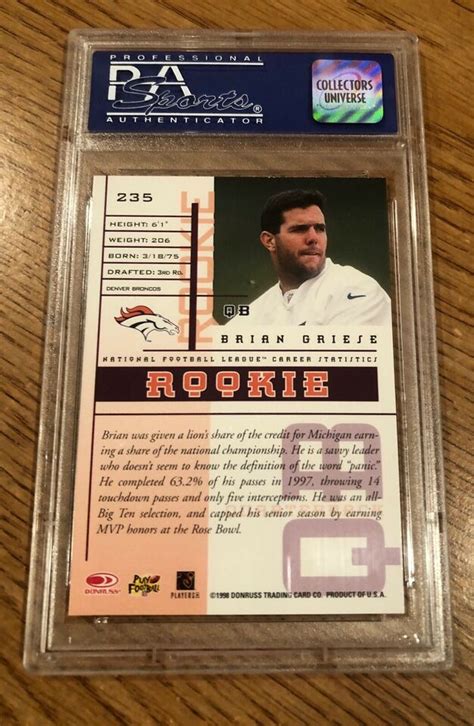 Leaf Rookies Stars Brian Griese Rookie Psa Mint Denver