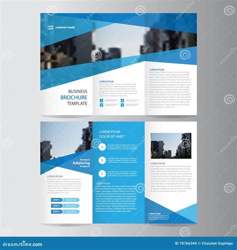 Blue Business Trifold Leaflet Brochure Flyer Template Design Book Cover Layout Design Abstract