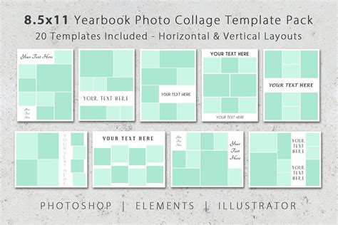 8.5x11 Photo Yearbook Album Template | Creative Templates ~ Creative Market