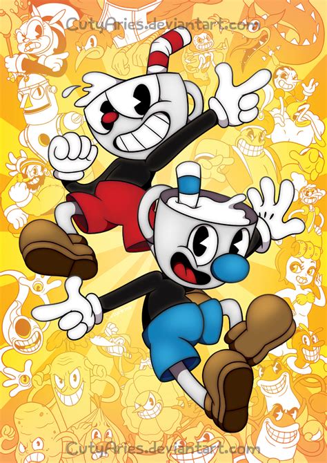 Fanart Cuphead Mugman And The Bosses By Cutyaries On Deviantart