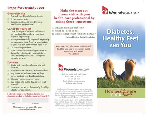 Diabetes Healthy Feet And You Patient Brochure Pack Of 10 Wounds Canada