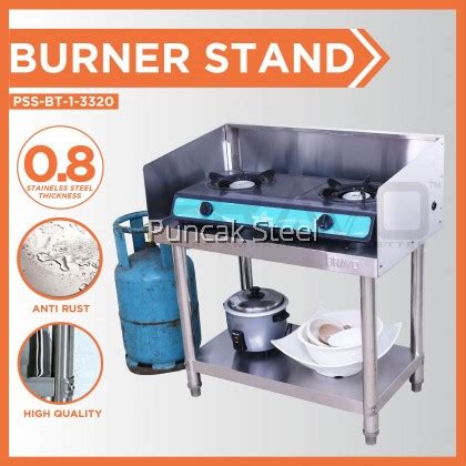 [1 Tier]Meja Stainless Steel Kitchen Table Stove Preparation Table Burner Stand Stove Table ...