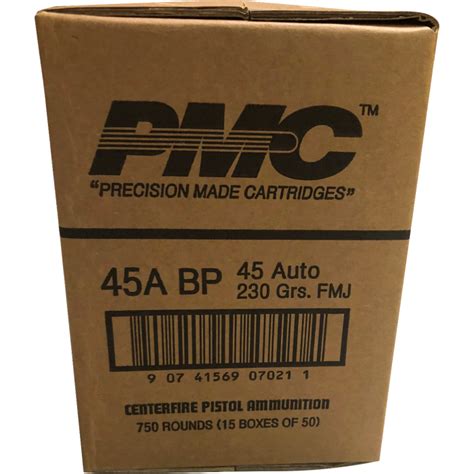 PMC Bronze .45 ACP Handgun Ammo in Battle Packs - 230 Grain | FMJ | 1 Case (Three 250rd Battle ...