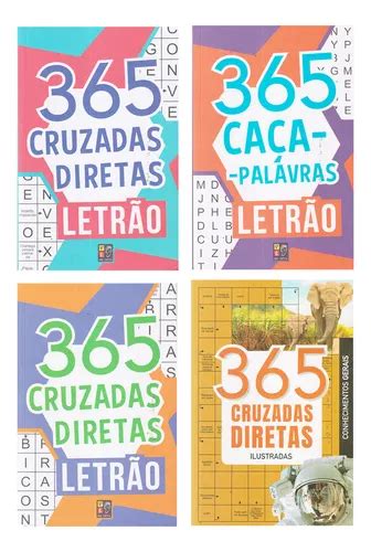 Kit Livros 365 Passatempos Caça Palavras Cruzadas Letrão Cruzadas