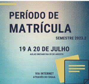 Per Odo De Matr Cula Para O Semestre Programa De P S Gradua O