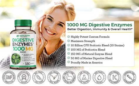 Amazon Wholesome Wellness Digestive Enzymes Mg Plus Prebiotics