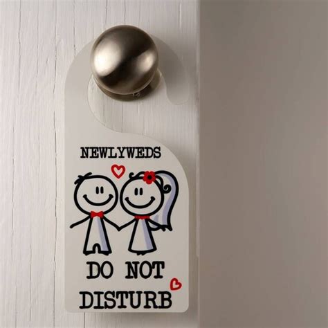 Newlyweds Do Not Disturb Wedding Red Honeymoon Door Hanger