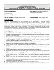 Acct Syllabus Docx Northeastern University Damore Mckim School Of