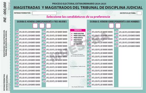 INE aprueba diseño de boletas para elección judicial en 2025