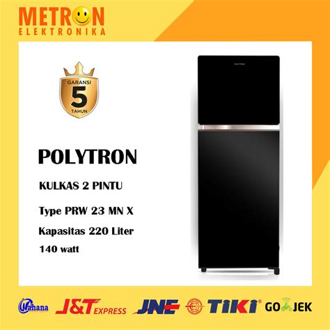 Jual Polytron Prw Mn X Hitam Kulkas Lemari Es Pintu Liter