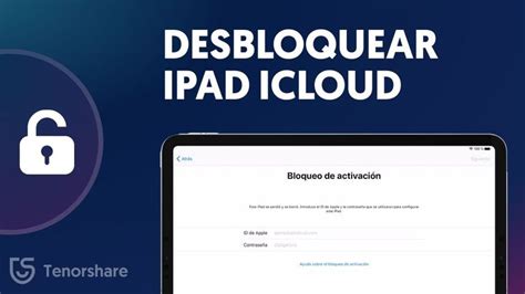 A Tablet With The Text Desbloquear Ipad Cloud Above It And An Image Of