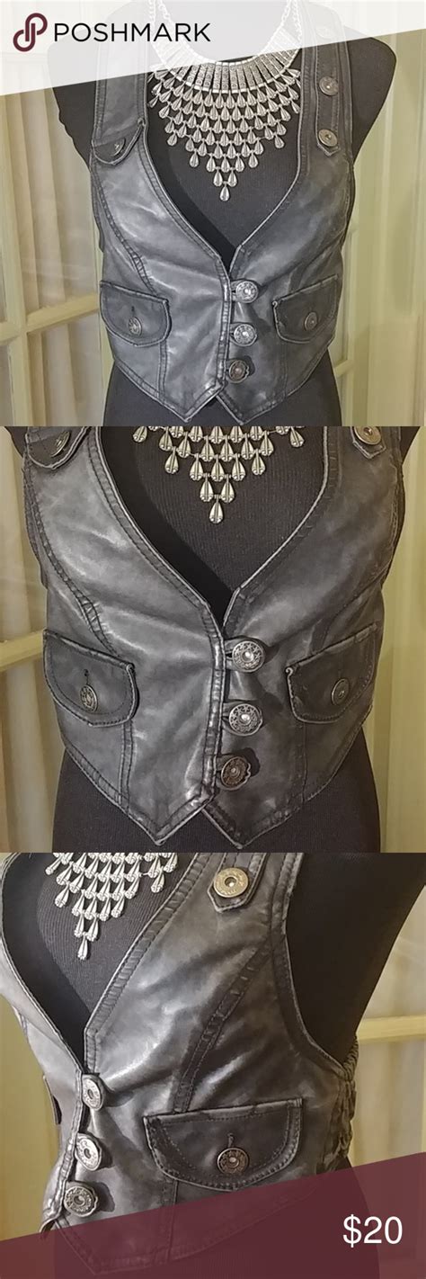 Steampunk Faux Leather Vest Size Medium