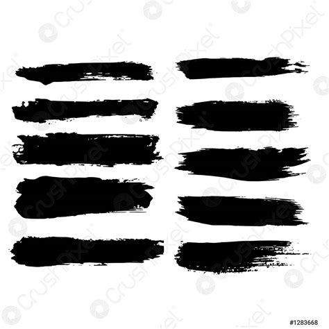 Set Of Brush Strokes Black Ink Grunge Brush Strokes Vector Stock