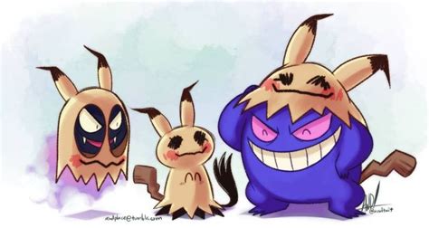 Gastly Gengar Mimikyu Pokemon Cute Pokemon Gengar