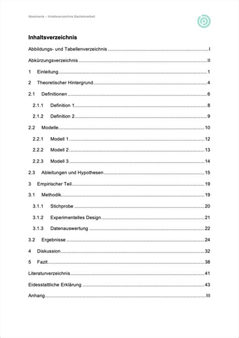 Inhaltsverzeichnis Bachelorarbeit Anleitung Beispiele Hot Sex