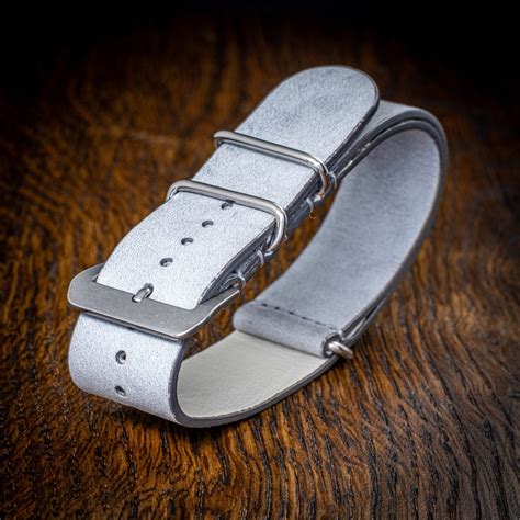 GLC Straps Cinturino Nato Premium Cuoio Vintage Grigio Chiaro