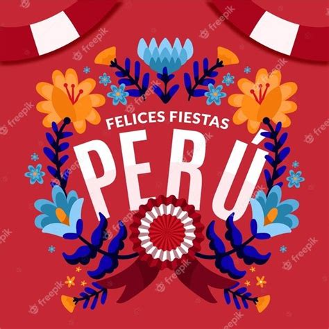 Ilustración De Dibujos Animados Fiestas Patrias De Peru Vector