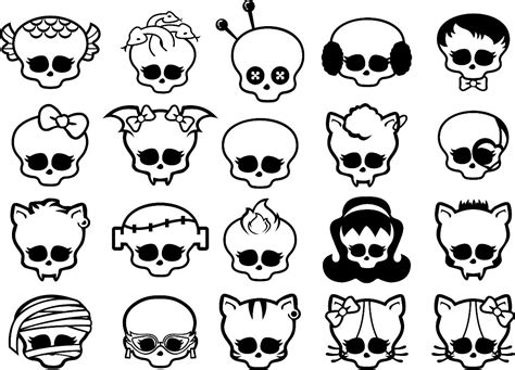 Monster High Skull Coloring Pages at GetColorings.com | Free printable ...