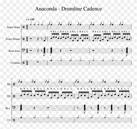 Drumline Cadence Sheet Music 1 Of 6 Pages - Anaconda Drum Cadence, HD ...