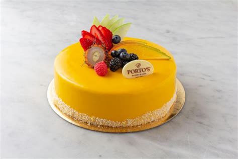 Mango Mousse Cake Round Porto S Bakery