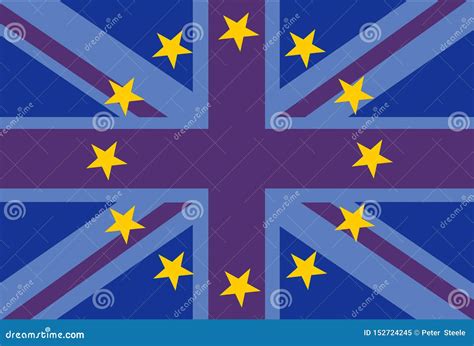 Union Jack Flag Of The United Kingdom And European Union Flag Uk Stock