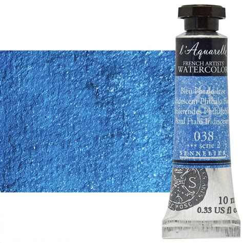 Sennelier L Aquarelle Artists Watercolor Iridescent Phthalo Blue