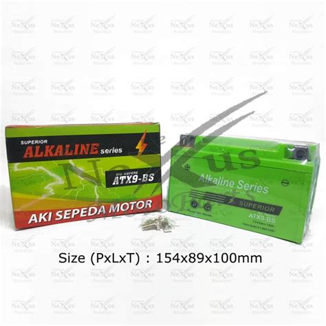 Jual Aki Motor ALKALINE ATX9 BS GTZ7 YTX9 12V 9A Ninja CBR Bandit KTM