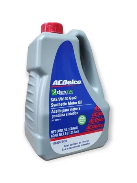 ACEITE AC DELCO SINTETICO 5W30 Dexos2 GARRAFA REFACCIONARIA AUTO SMART