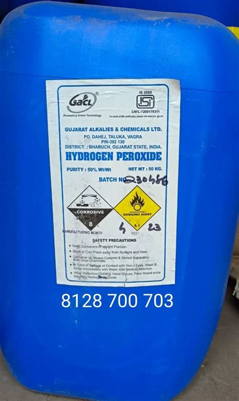 Industrial Grade Hydrogen Peroxide 50 99 50l At ₹ 34kg In Ahmedabad