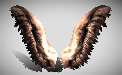 Artstation Ultra Low Poly Animated Angel Wings Game Assets