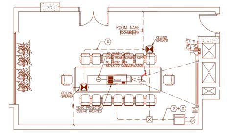 Conference Room Design Layout Architecture Plan - Cadbull