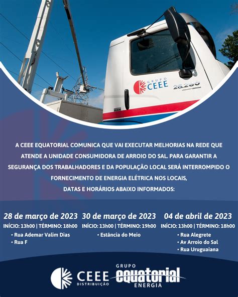 Ceee Equatorial Emite Aviso De Desligamento Programado De Energia