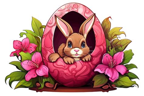 Premium Photo Bunny Hugging Easter Egg Cartoon Colored Clipart