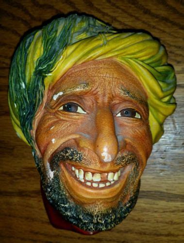 1963 Hand Painted Bossons England Chalkware Kurd Head Wall Plaque